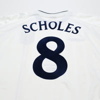2001/03 Scholes #8 England Vintage Umbro Home Football Shirt XXL Brazil 2002 WC