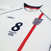 2001/03 Scholes #8 England Vintage Umbro Home Football Shirt XXL Brazil 2002 WC