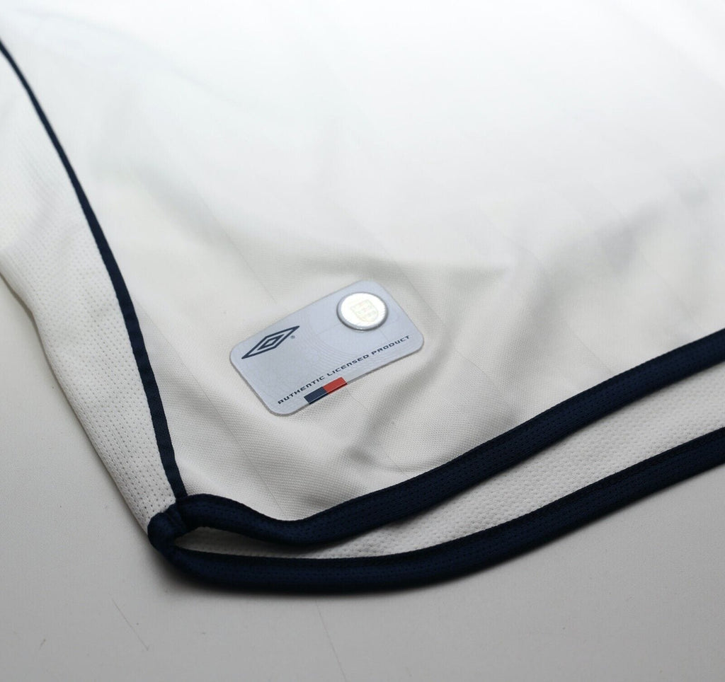 2001/03 SCHOLES #8 England Vintage Umbro Home Greece Football Shirt (L) WC 2002