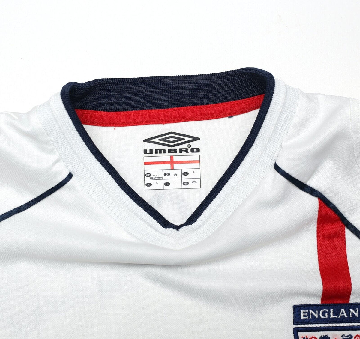 2001/03 SCHOLES #8 England Vintage Umbro Home Greece Football Shirt (L) WC 2002