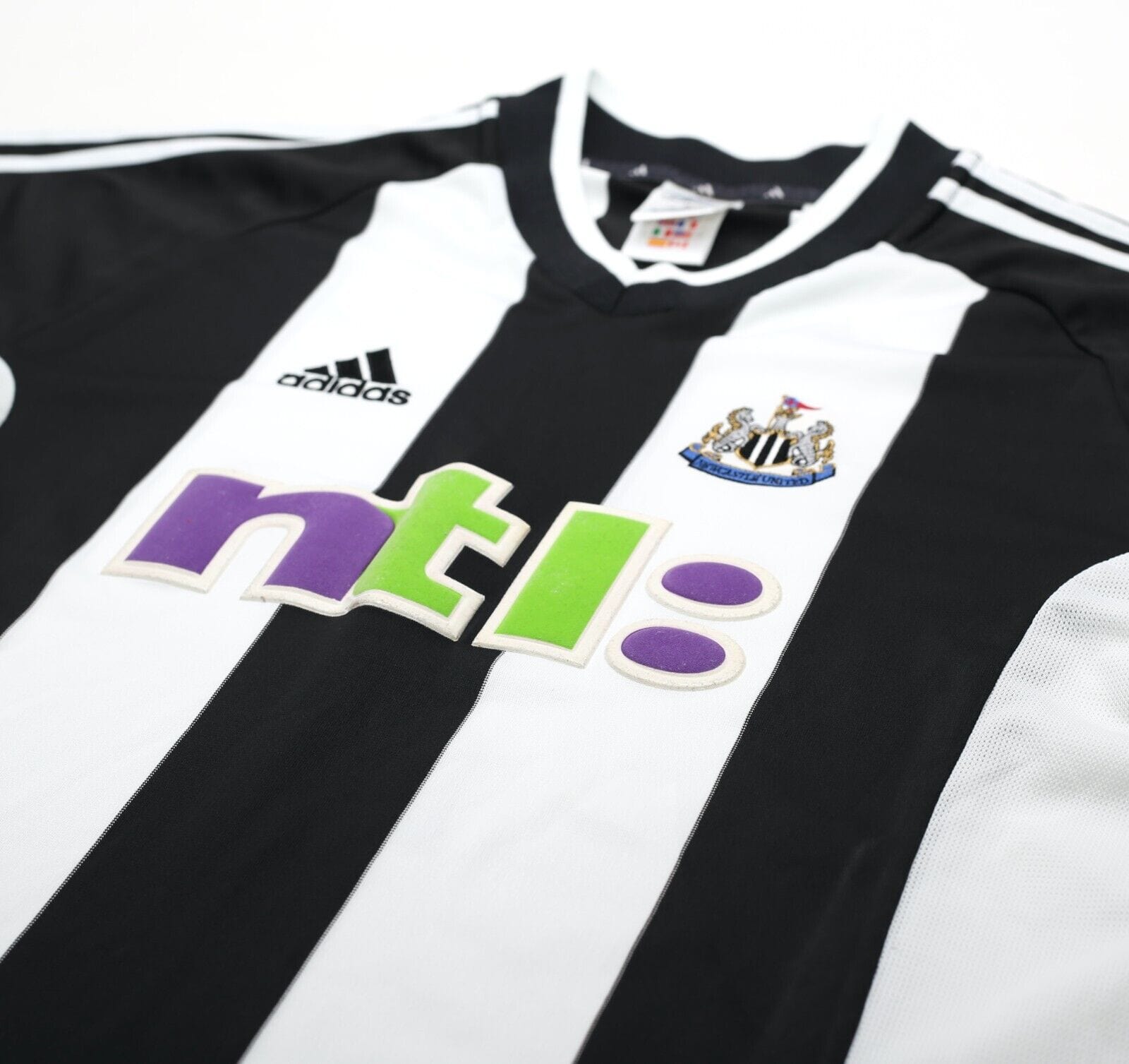 2001/03 SHEARER #9 Newcastle United Vintage adidas Home Football Shirt (M)