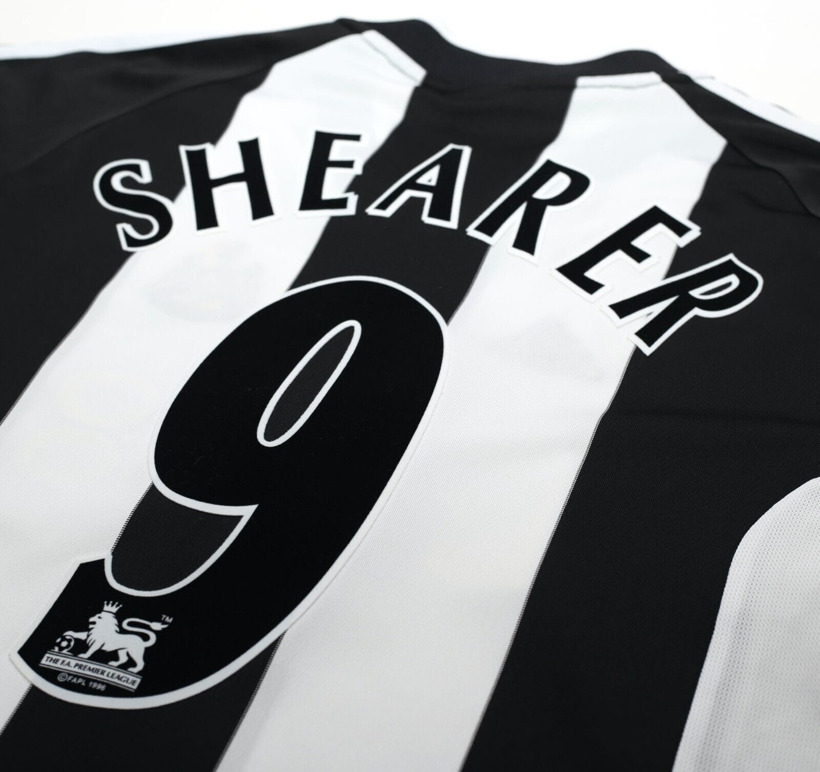 2001/03 SHEARER #9 Newcastle United Vintage adidas Home Football Shirt (M)