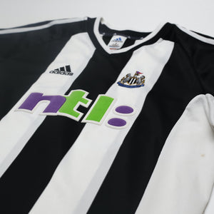 2001/03 Shearer #9 Newcastle United Vintage adidas L/S Home Football Shirt (L)