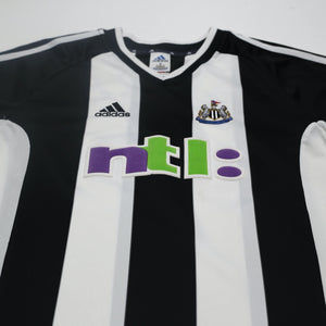 2001/03 Shearer #9 Newcastle United Vintage adidas L/S Home Football Shirt (L)