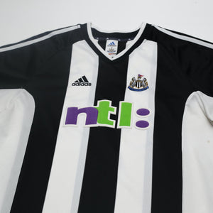 2001/03 Shearer #9 Newcastle United Vintage adidas L/S Home Football Shirt (L)