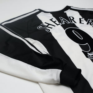 2001/03 Shearer #9 Newcastle United Vintage adidas L/S Home Football Shirt (L)