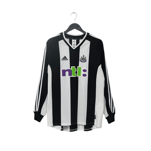 2001/03 Shearer #9 Newcastle United Vintage adidas L/S Home Football Shirt (L)