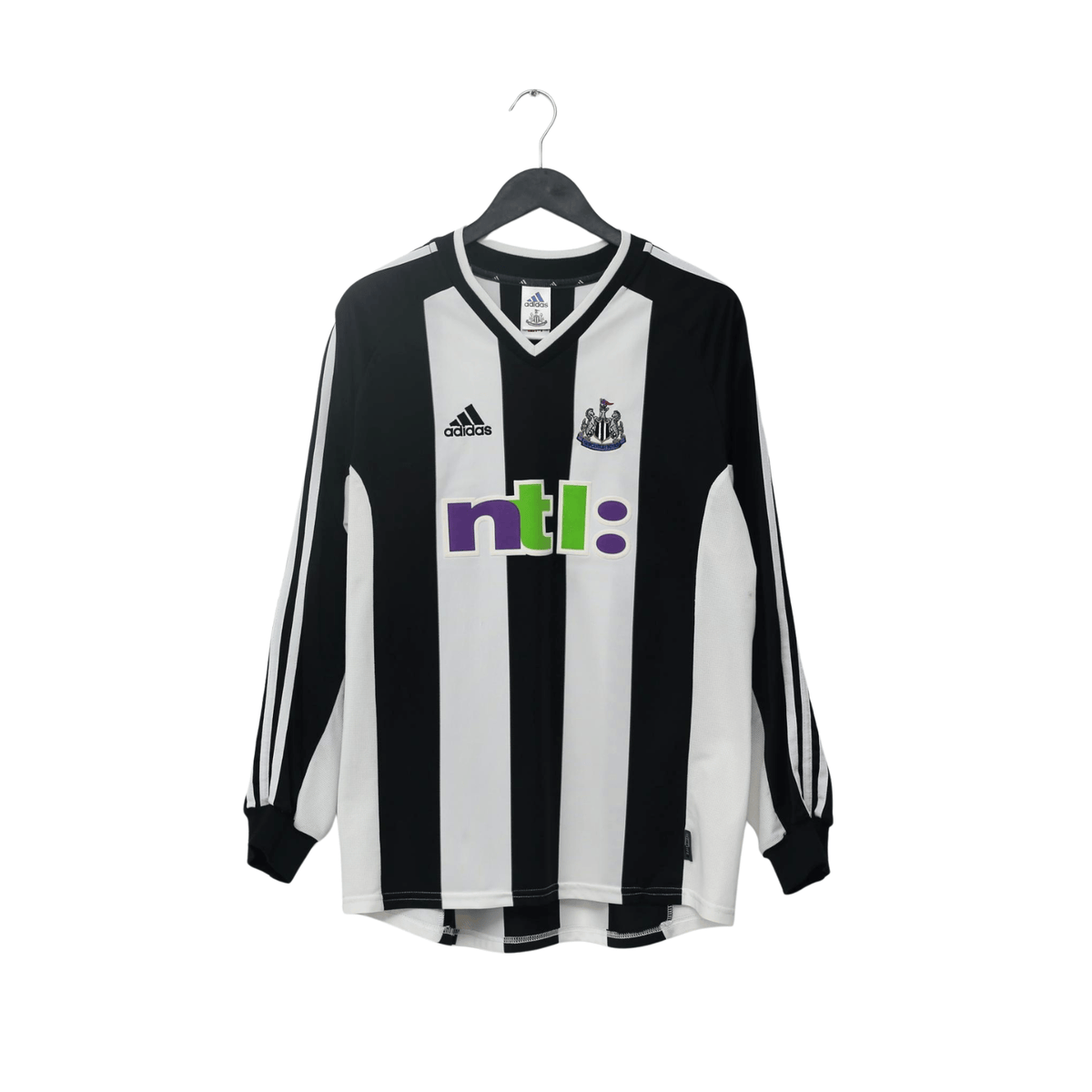 2001/03 Shearer #9 Newcastle United Vintage adidas L/S Home Football Shirt (L)