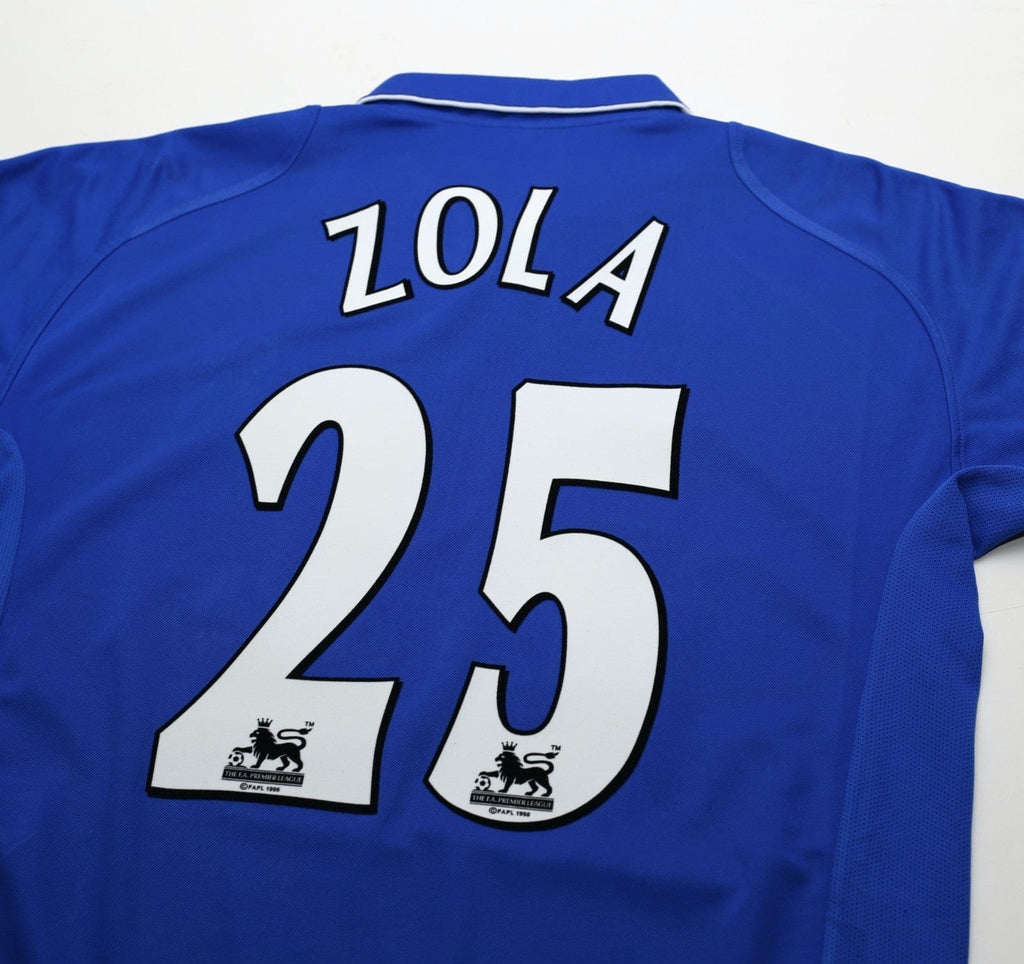 2001/03 ZOLA #25 Chelsea Vintage Umbro Home Football Shirt (M)