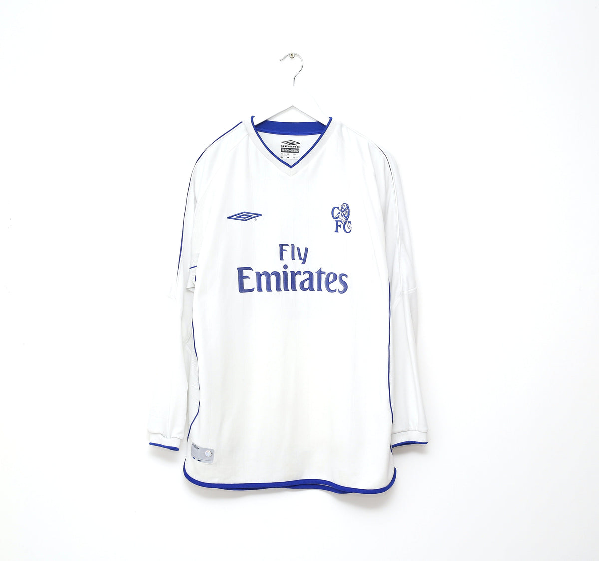 2001/03 ZOLA #25 Chelsea Vintage Umbro L/S UEFA CUP Away 3rd Football Shirt (XL)