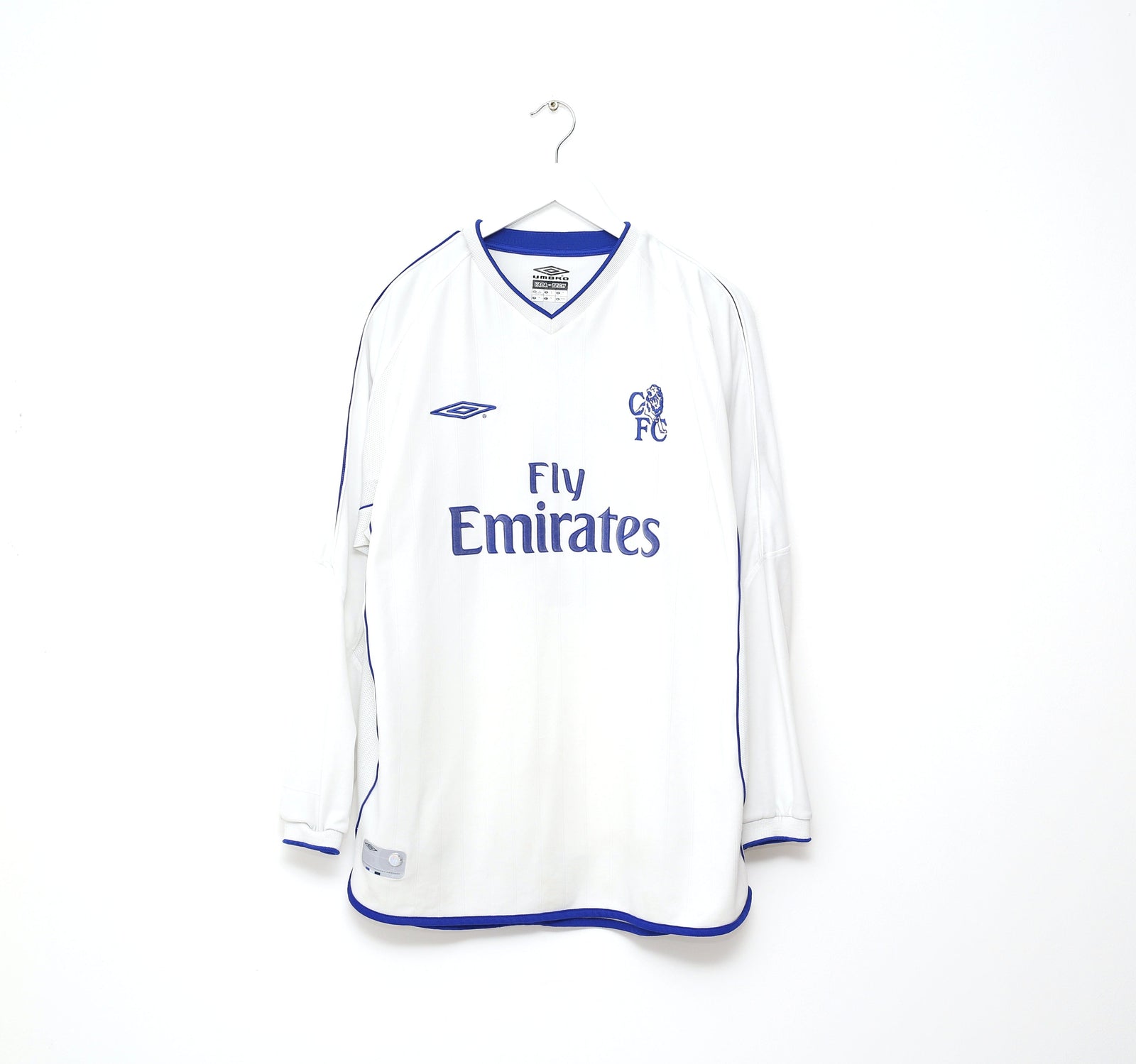 2001/03 ZOLA #25 Chelsea Vintage Umbro L/S UEFA CUP Away 3rd Football Shirt (XL)