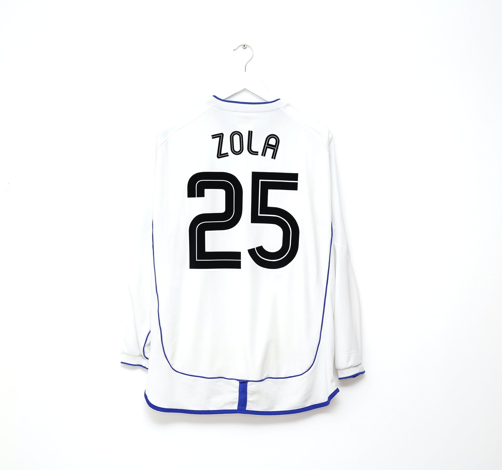 2001/03 ZOLA #25 Chelsea Vintage Umbro L/S UEFA CUP Away 3rd Football Shirt (XL)
