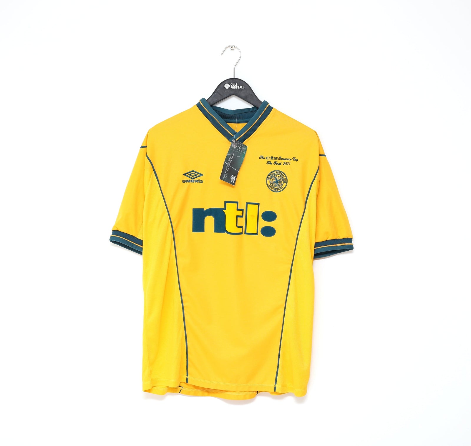 2001 CELTIC Vintage Umbro CIS Cup Final Football Shirt (L) BNWT Sample/Prototype