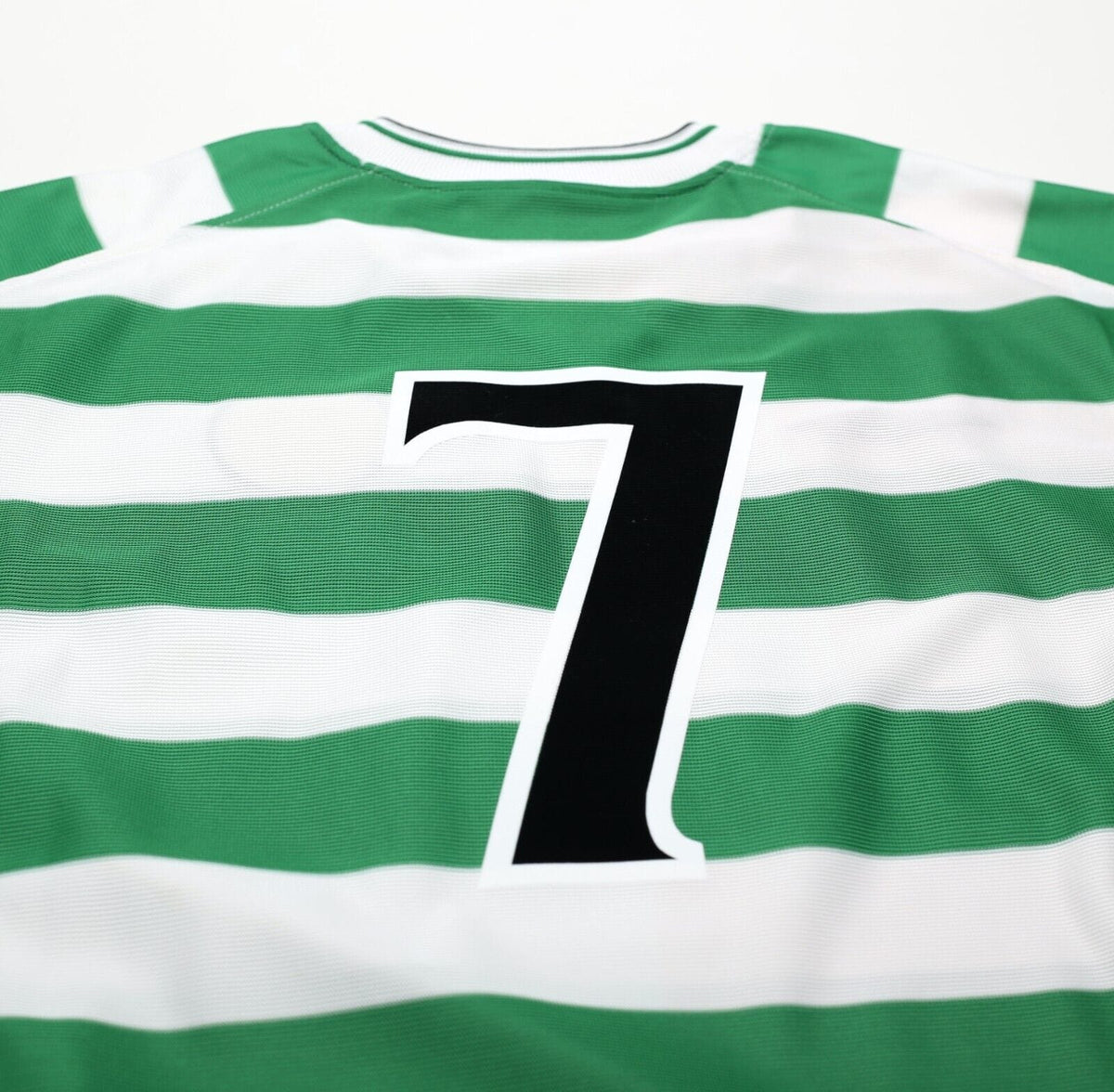 2001 LARSSON #7 Celtic Umbro Home Football Shirt (L) TOM BOYD TESTIMONIAL