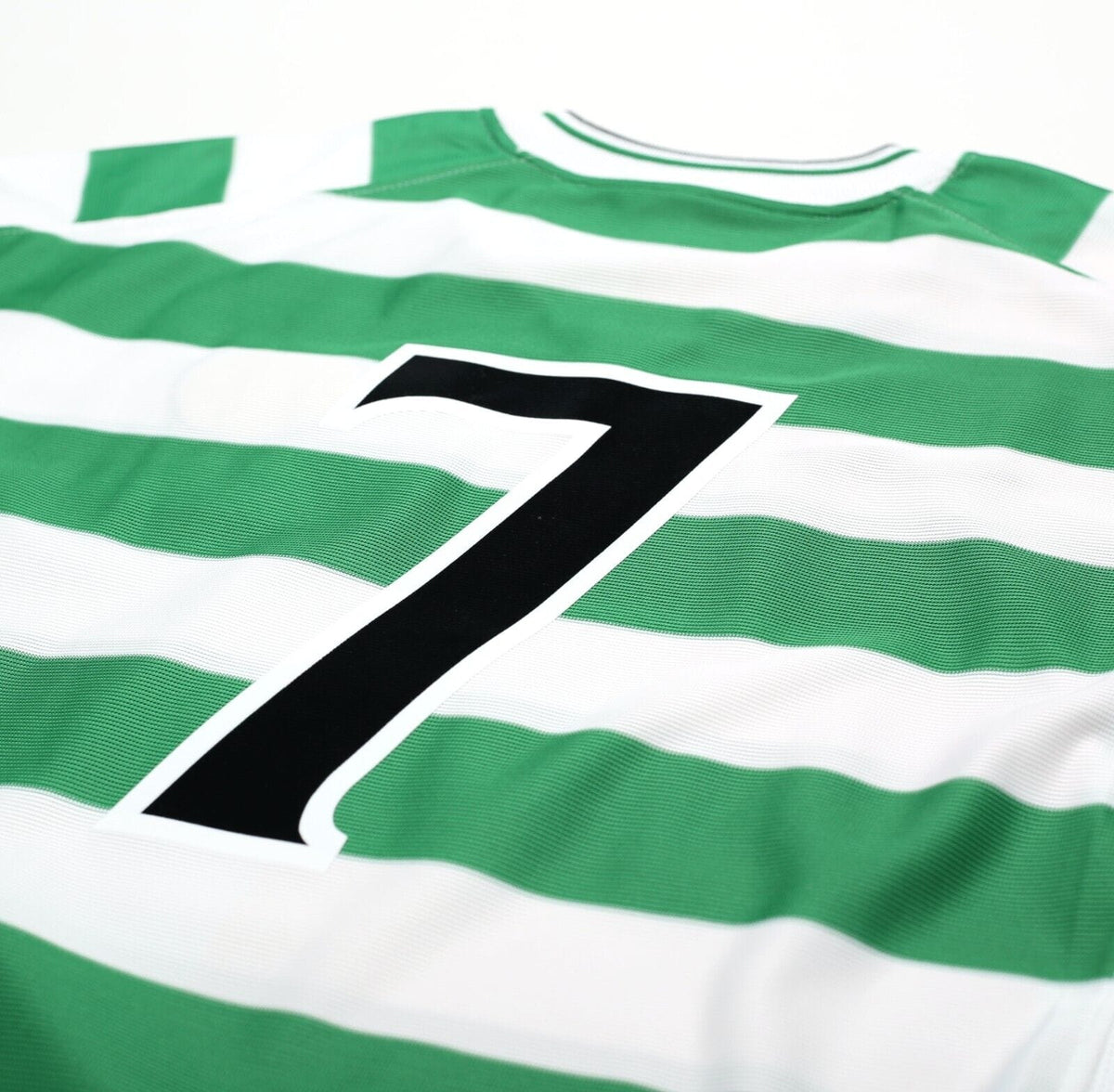 2001 LARSSON #7 Celtic Umbro Home Football Shirt (L) TOM BOYD TESTIMONIAL