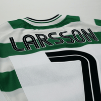 2001 Larsson #7 Celtic Vintage Umbro Home Football Shirt (S)