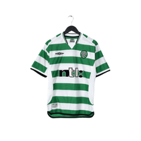 2001 Larsson #7 Celtic Vintage Umbro Home Football Shirt (S)