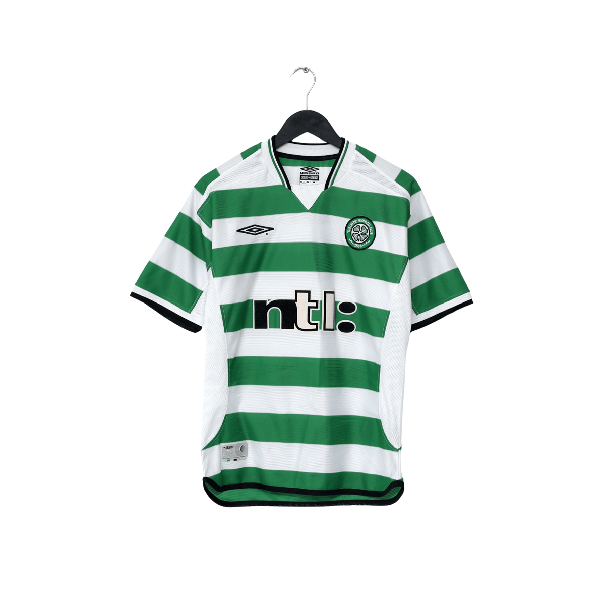 2001 Larsson #7 Celtic Vintage Umbro Home Football Shirt (S)