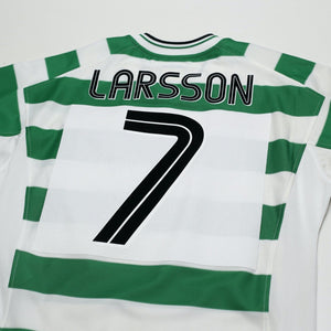 2001 Larsson #7 Celtic Vintage Umbro Home Football Shirt (S)