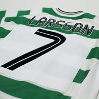 2001 Larsson #7 Celtic Vintage Umbro Home Football Shirt (S)