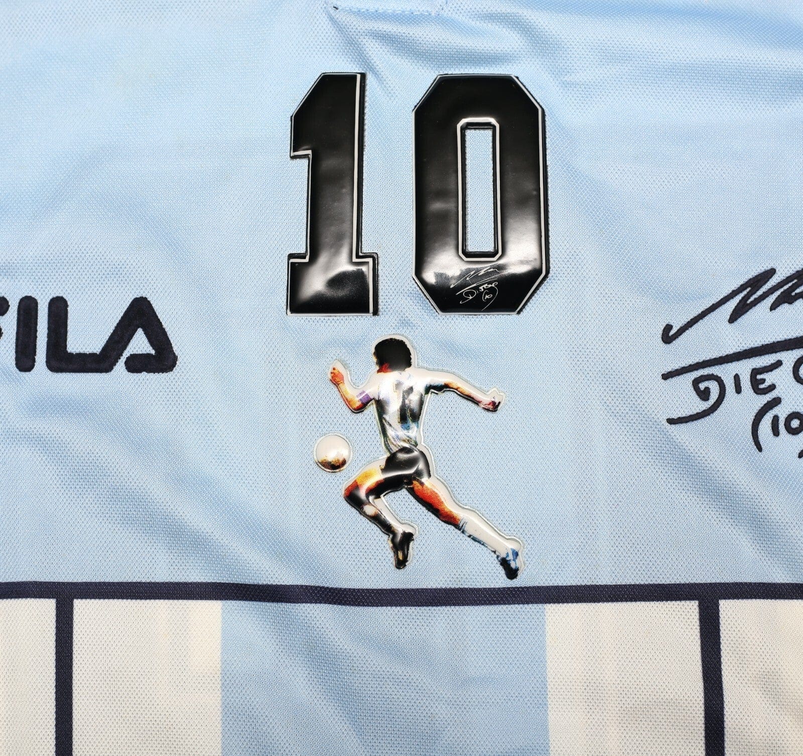 2001 MARADONA #10 Argentina Vintage FILA Testimonial Football Shirt (XL)