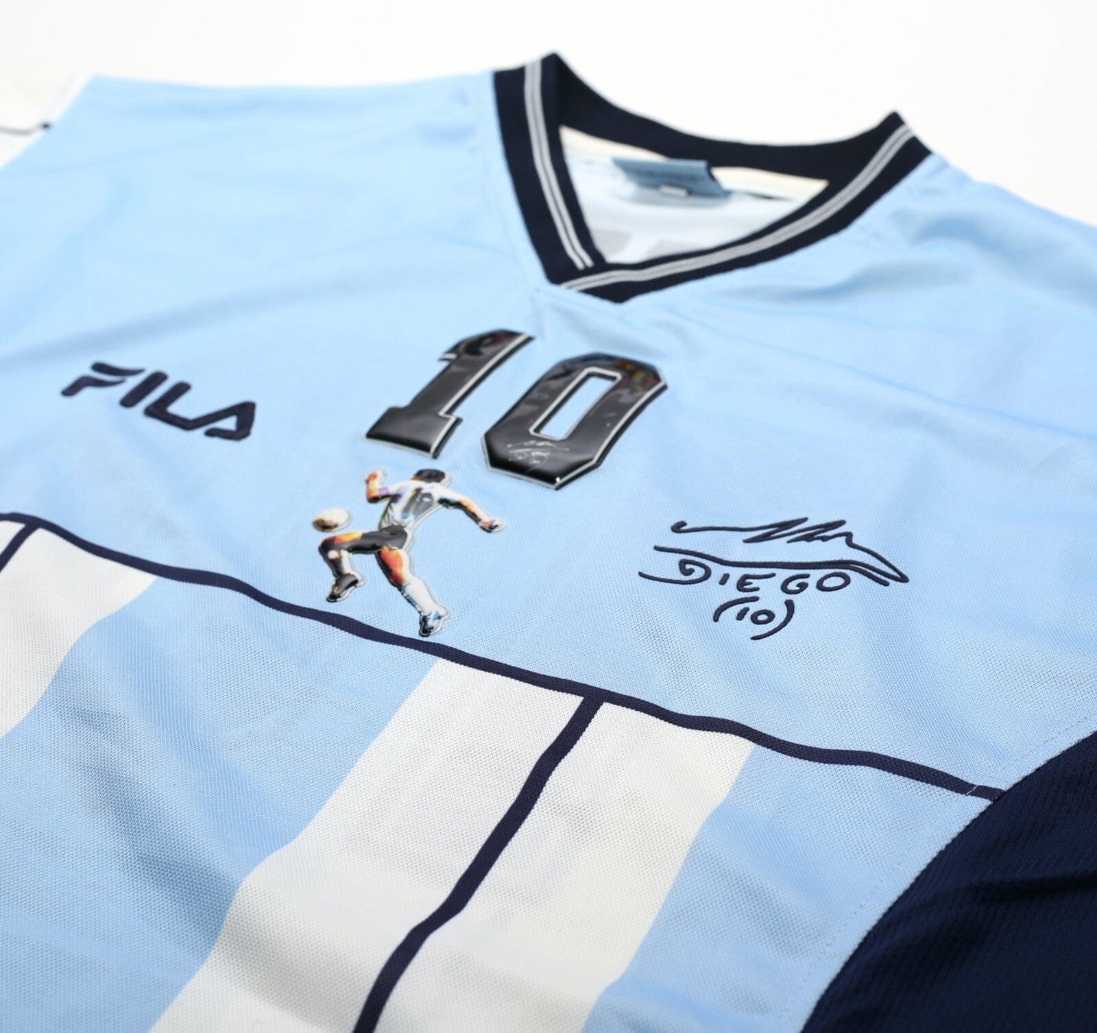 2001 MARADONA #10 Argentina Vintage FILA Testimonial Football Shirt (XL)