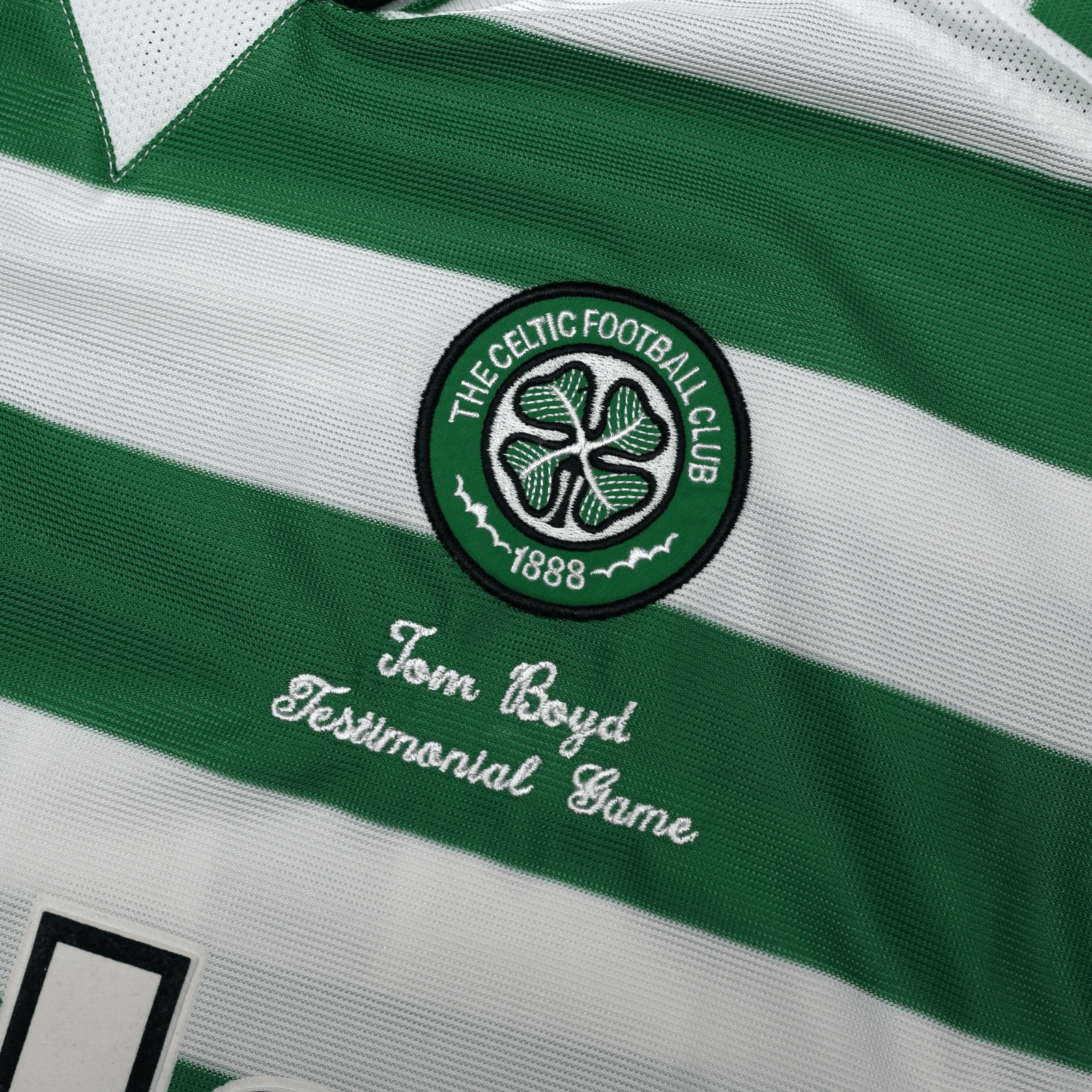 2001 Moravcik #10 Celtic Umbro Home Football Shirt (XL) Tom Boyd Testimonial