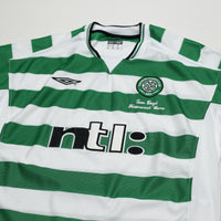 2001 Moravcik #10 Celtic Umbro Home Football Shirt (XL) Tom Boyd Testimonial