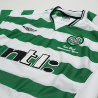 2001 Moravcik #10 Celtic Umbro Home Football Shirt (XL) Tom Boyd Testimonial