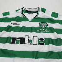 2001 Moravcik #10 Celtic Umbro Home Football Shirt (XL) Tom Boyd Testimonial