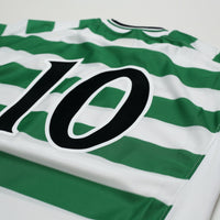 2001 Moravcik #10 Celtic Umbro Home Football Shirt (XL) Tom Boyd Testimonial