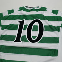 2001 Moravcik #10 Celtic Umbro Home Football Shirt (XL) Tom Boyd Testimonial
