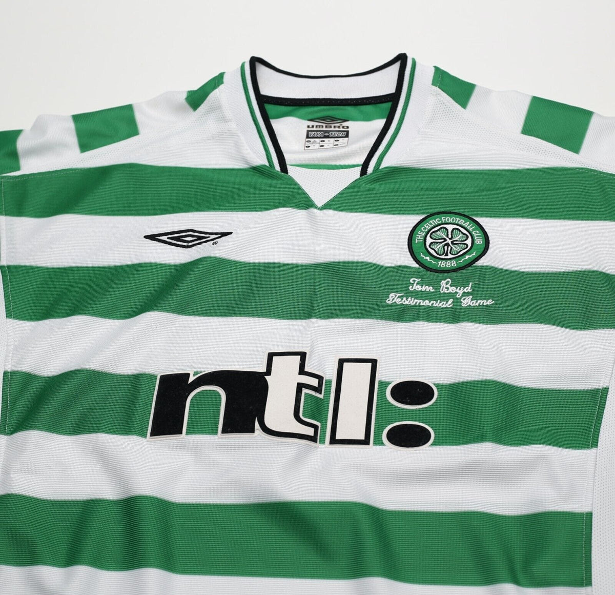 2001 MORAVCIK #10 Celtic Umbro Home Football Shirt (XL) TOM BOYD TESTIMONIAL