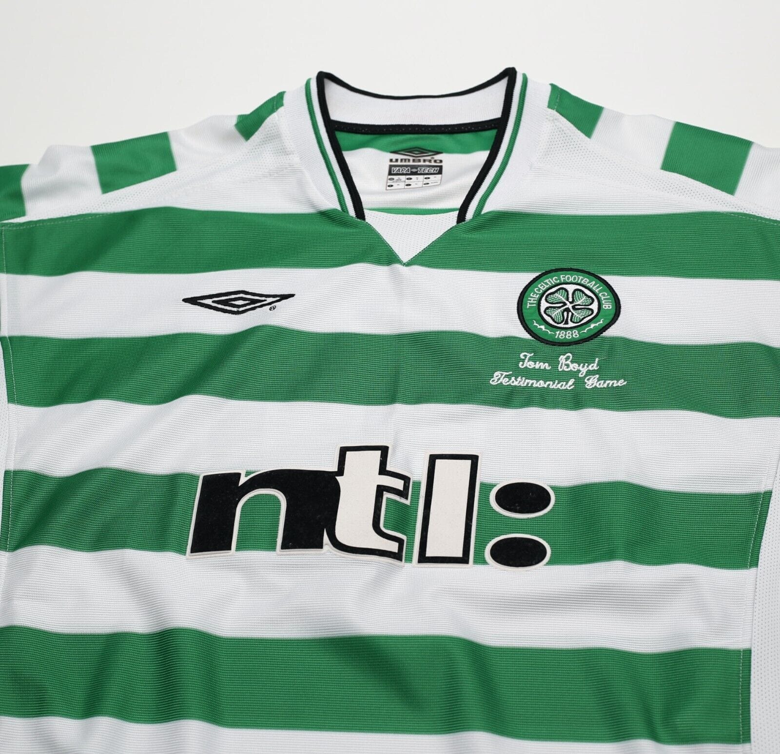 2001 MORAVCIK #10 Celtic Umbro Home Football Shirt (XL) TOM BOYD TESTIMONIAL