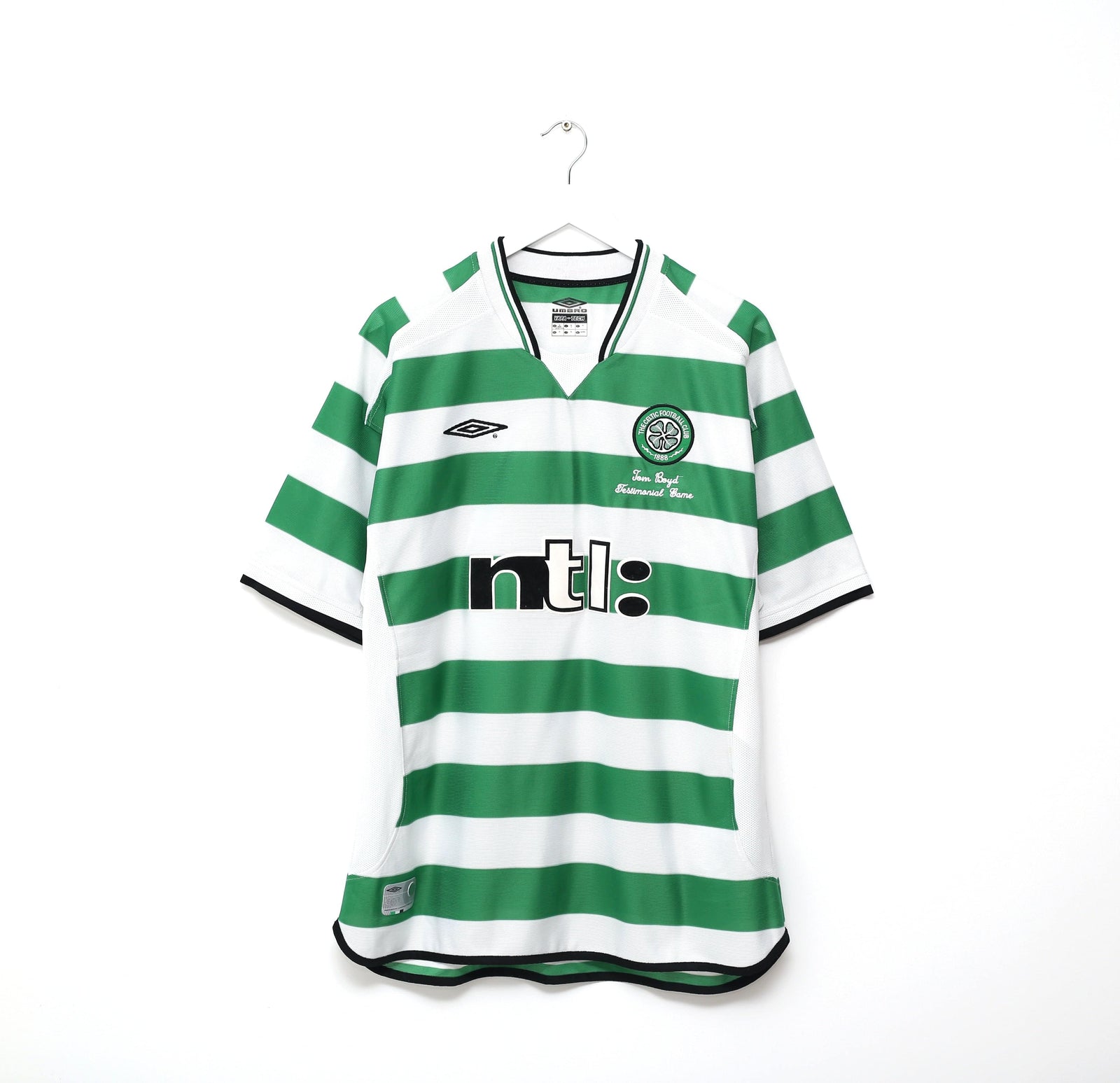 2001 MORAVCIK #10 Celtic Umbro Home Football Shirt (XL) TOM BOYD TESTIMONIAL