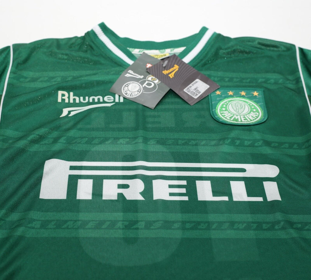 2001 PALMEIRAS #10 Vintage Rhumell Home Football Shirt Jersey (L) BNWT