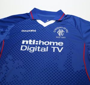2002/03 ARTETA #8 Rangers Diadora CIS Cup Final Long Sleeve Football Shirt (XL)