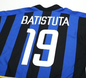 2002/03 BATISTUTA #19 Inter Milan Vintage Nike Home Football Shirt Jersey (L)