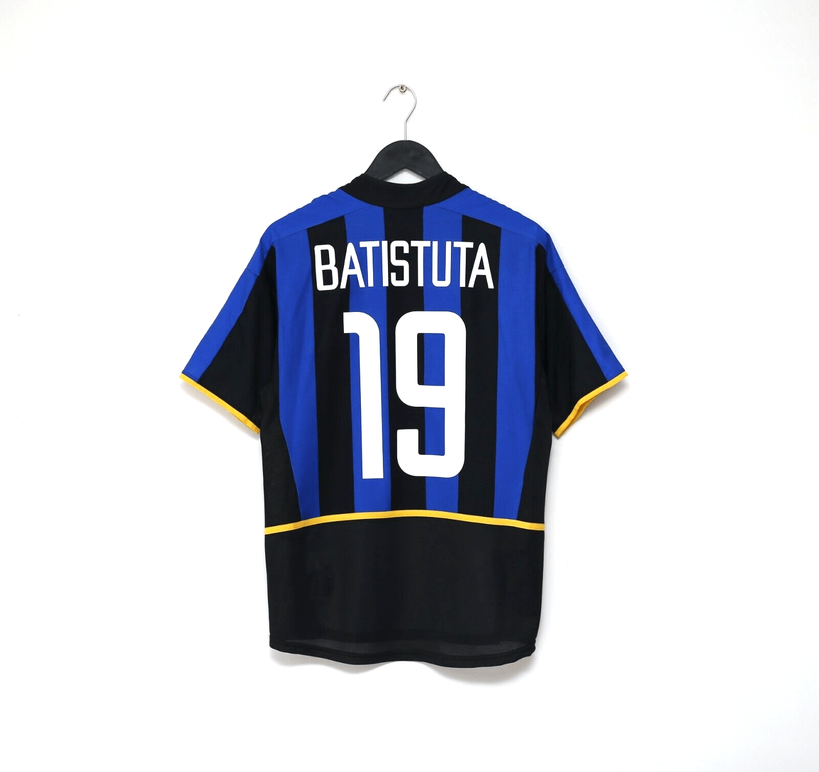 2002/03 BATISTUTA #19 Inter Milan Vintage Nike Home Football Shirt (S)