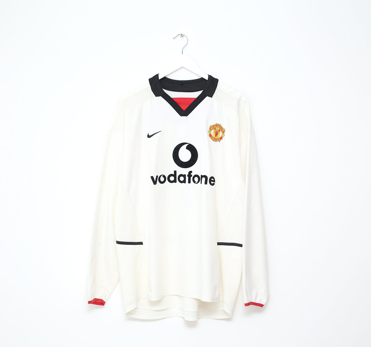 2002/03 BECKHAM #7 Manchester United Vintage Nike LS Away Football Shirt (XL)