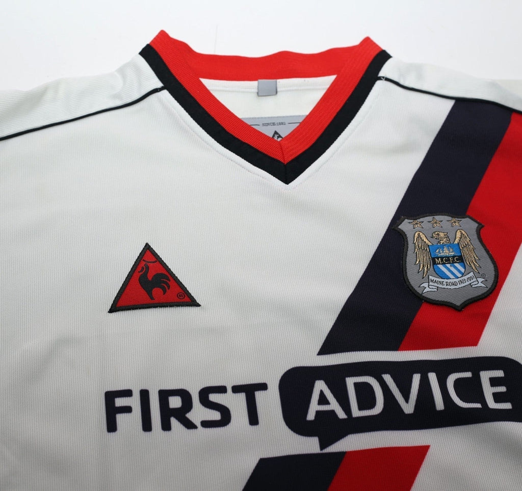 2002/03 BENARBIA #8 Manchester City Vintage LCS Away Football Shirt (L)