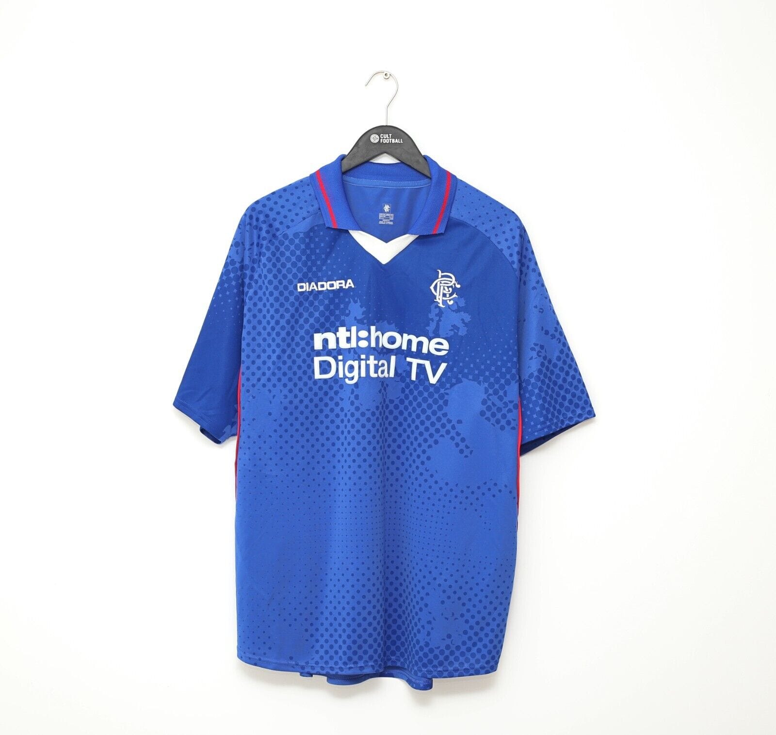 2002/03 de Boer #14 Rangers Vintage Diadora Home Football Shirt Jersey (XXL)
