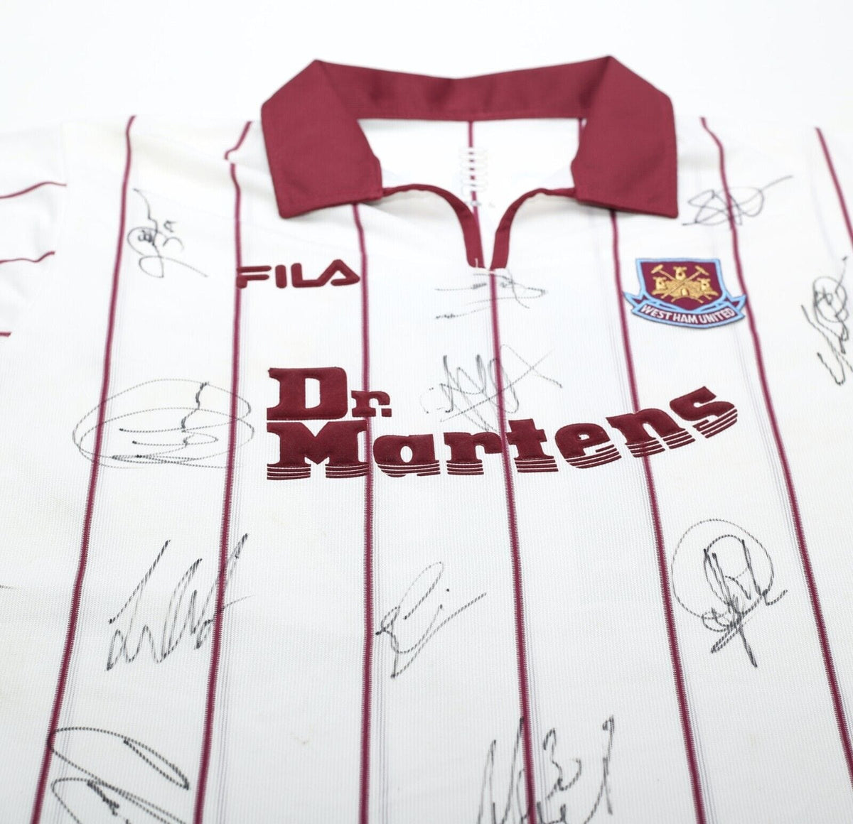 2002/03 DI CANIO #10 West Ham United FILA Away SIGNED Football Shirt (L) BNWOT