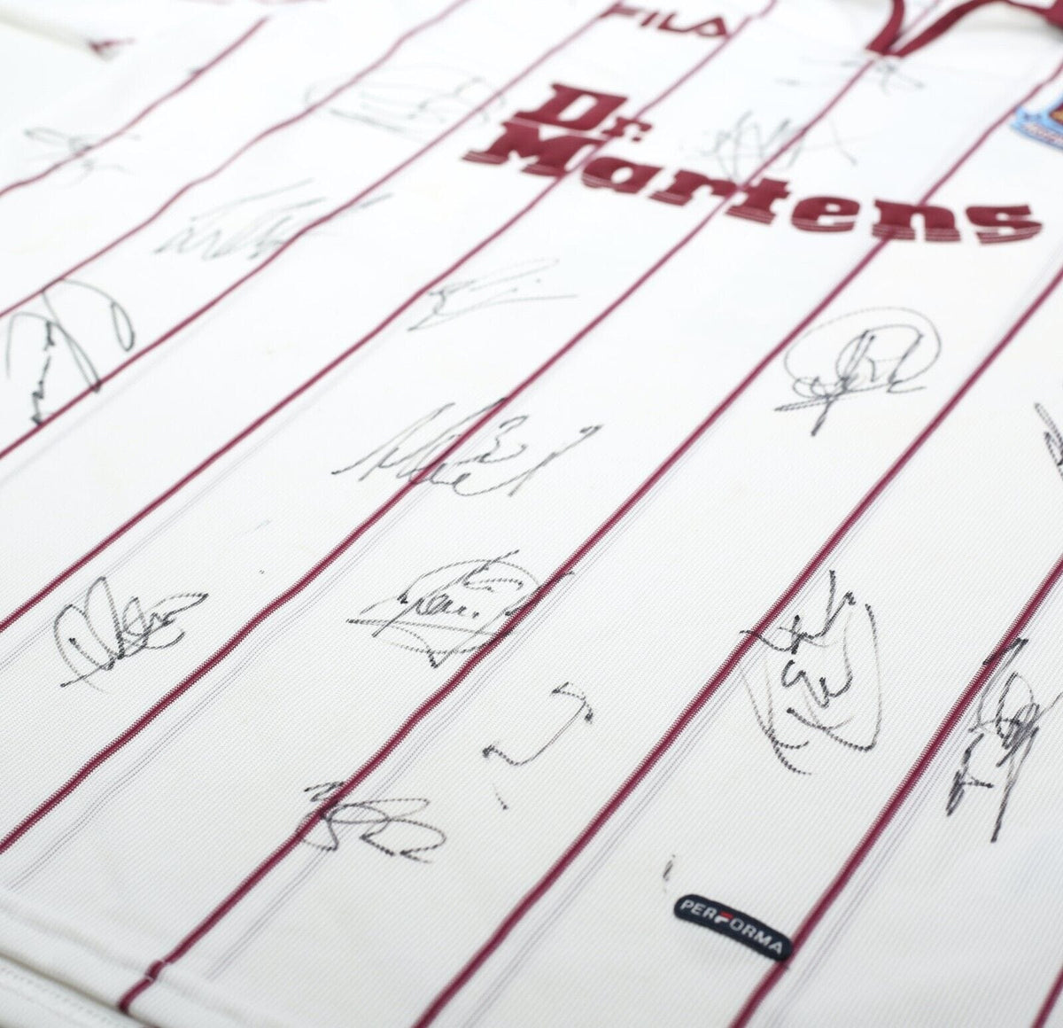 2002/03 DI CANIO #10 West Ham United FILA Away SIGNED Football Shirt (L) BNWOT