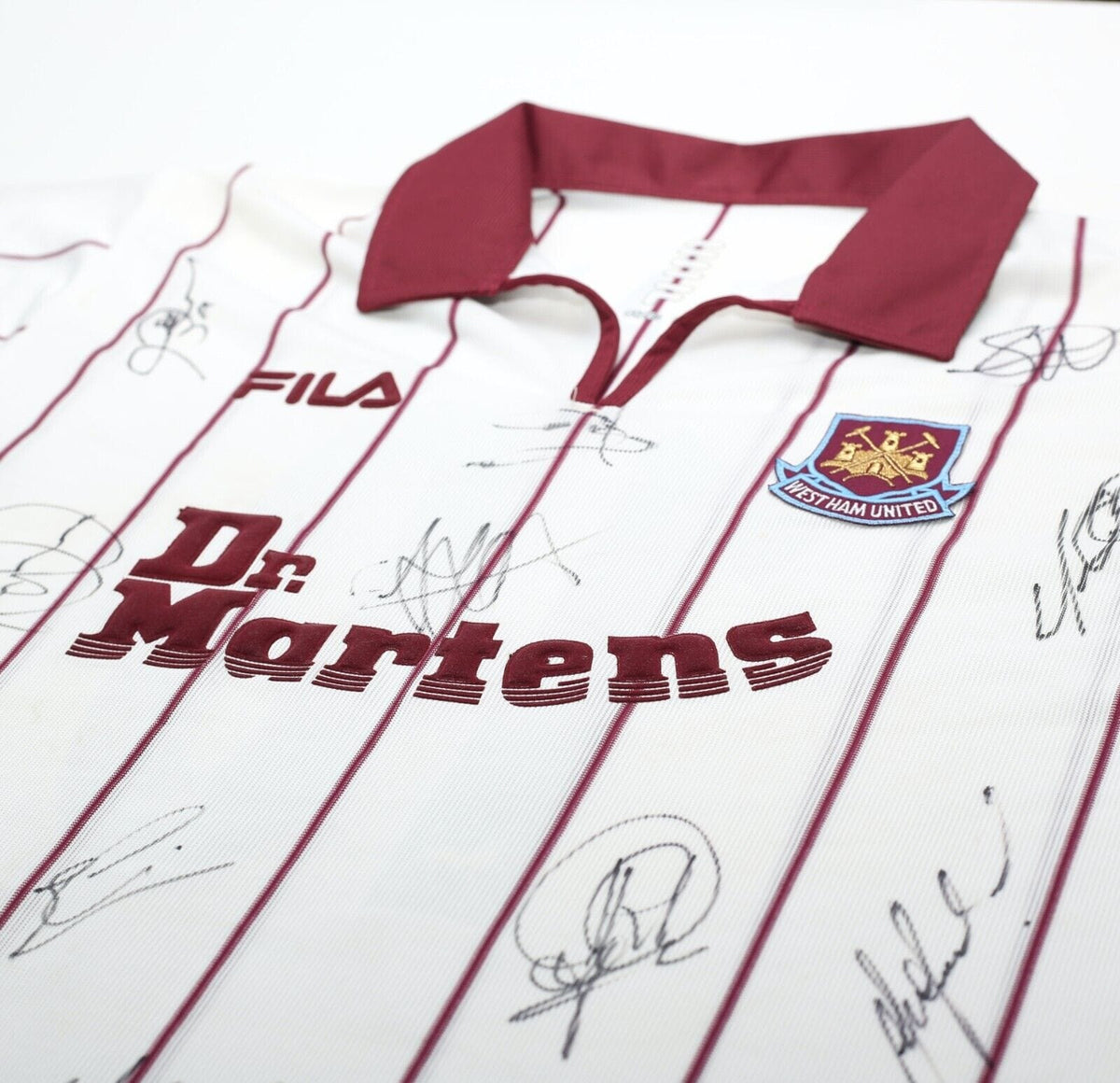 2002/03 DI CANIO #10 West Ham United FILA Away SIGNED Football Shirt (L) BNWOT