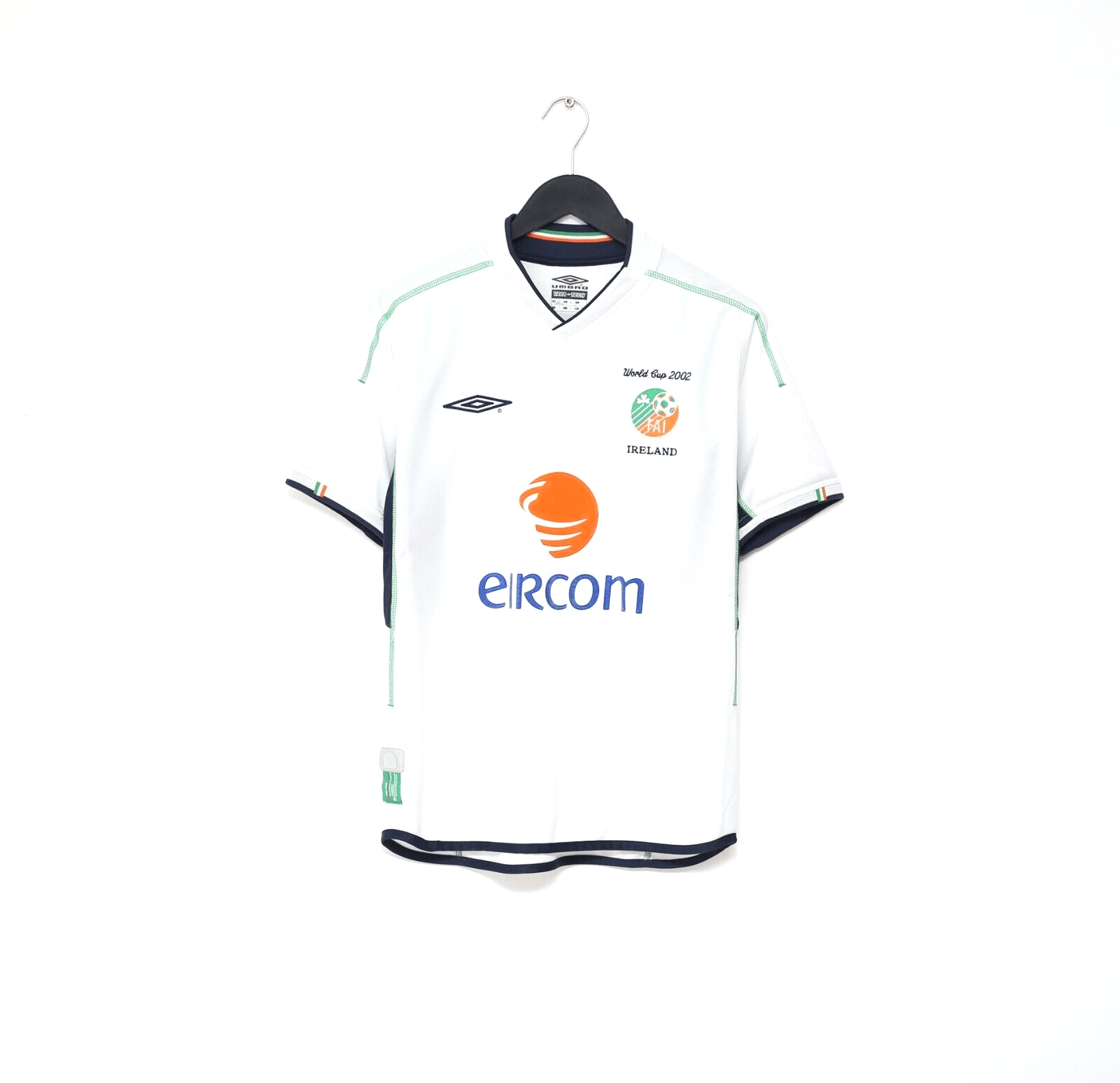 2002/03 DUFF #7 Ireland Vintage Umbro Away Football Shirt (S) World Cup 2002