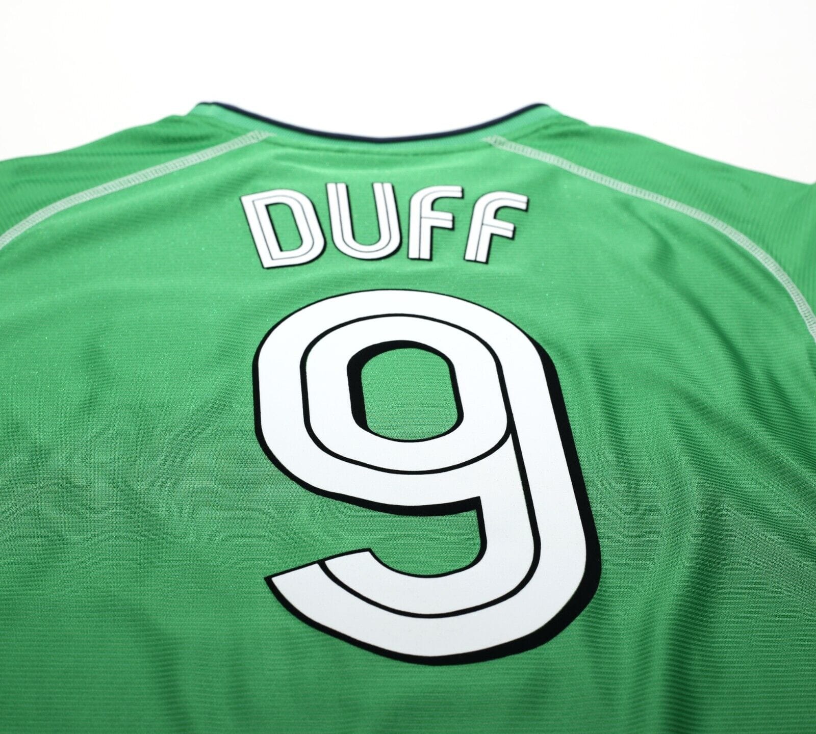 2002/03 DUFF #9 Ireland Vintage Umbro Home Football Shirt (L) World Cup 2002