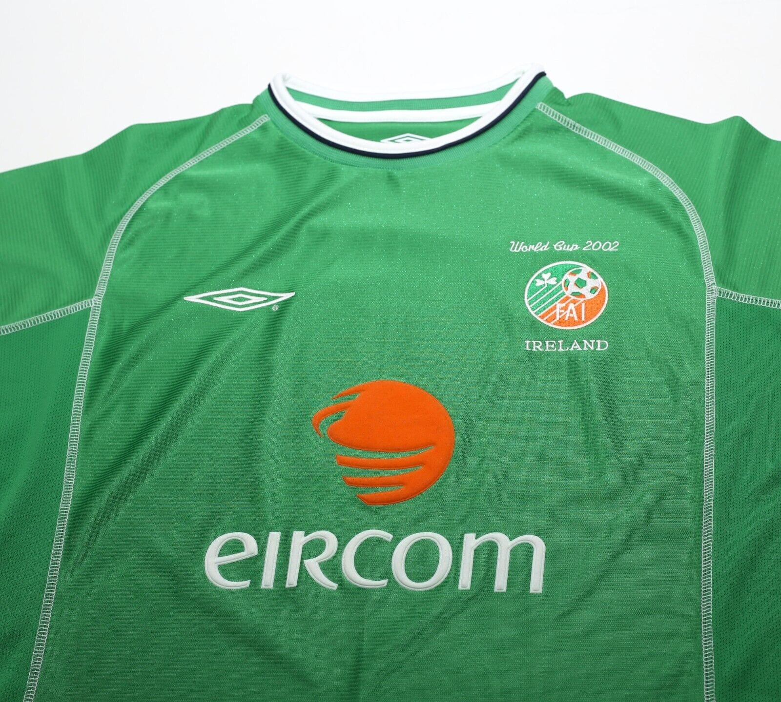 2002/03 DUFF #9 Ireland Vintage Umbro Home Football Shirt (L) World Cup 2002