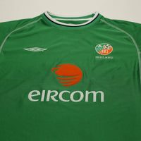 2002/03 Keane #6 Ireland Vintage Umbro Home Football Shirt (XL)