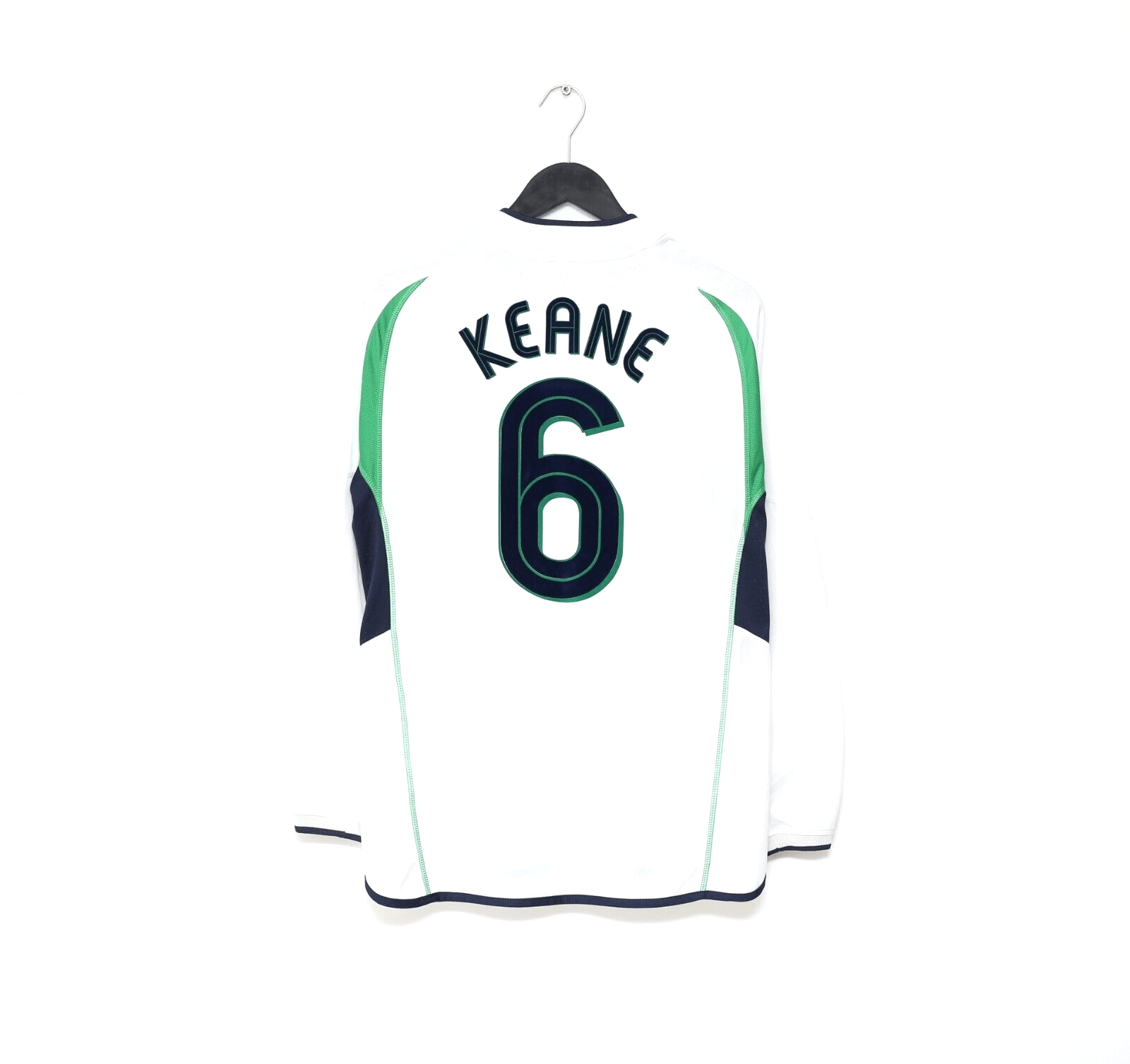 2002/03 KEANE #6 Ireland Vintage Umbro L/S Away Football Shirt (M)